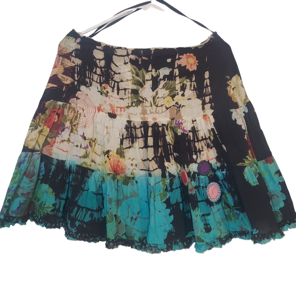 Tianello One Body of Love Peasant Skirt Size M Sustainable Knee Length